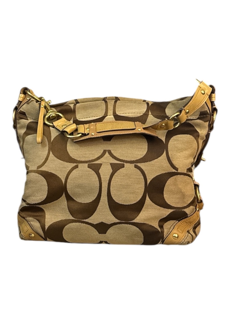 Coach Carly hobo bag in Signature jacquard with the "C" monogram.